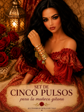 Load image into Gallery viewer, Set de 5 Pulsos  con Dijes,Set Para la Gitana