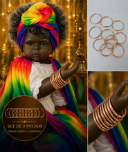 Load image into Gallery viewer, Set de 9 pulsos para muñeca (color oro rosa )